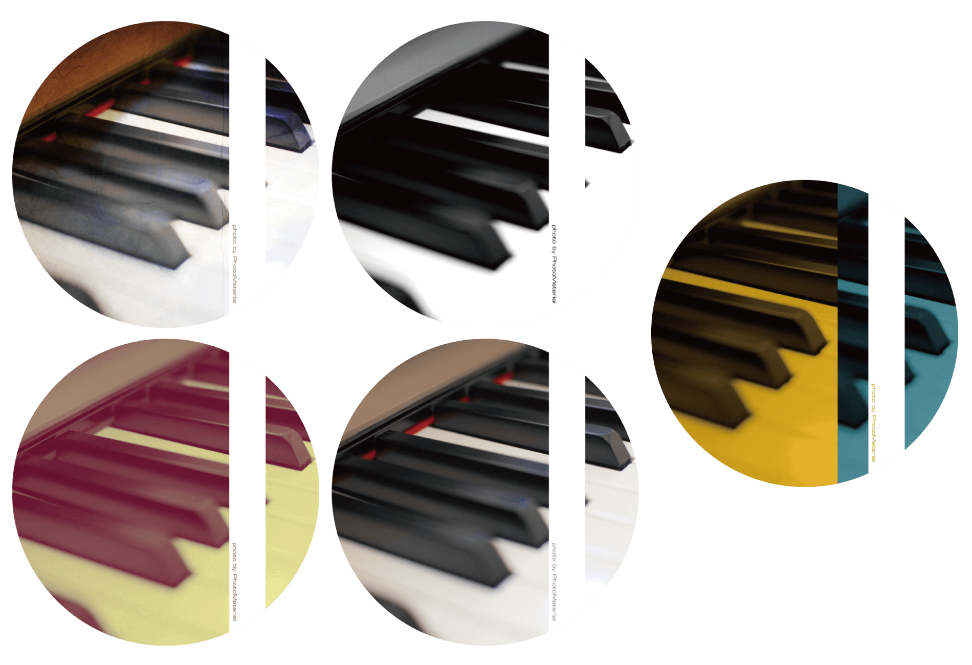 ピアノ：盤面ラベル印刷用テンプレート画像